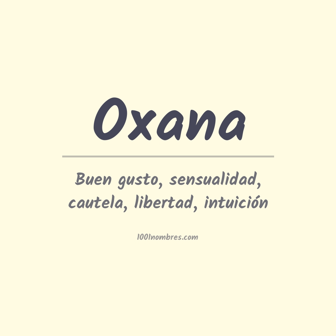 Significado del nombre Oxana