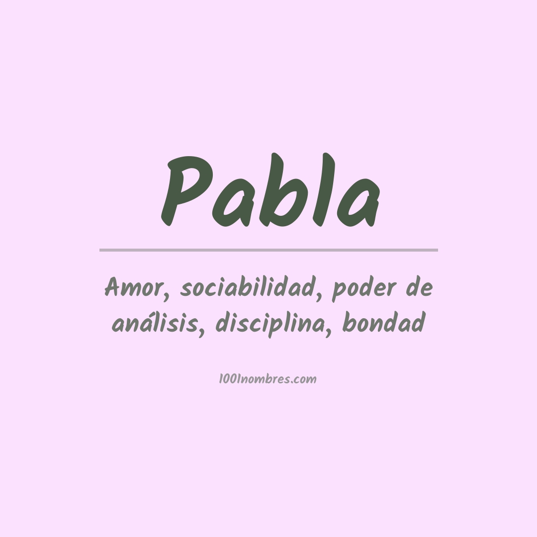 Significado del nombre Pabla