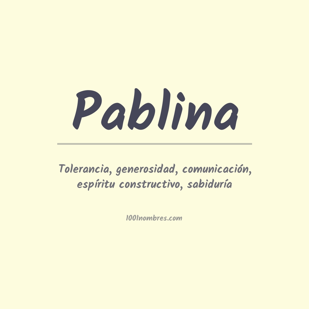 Significado del nombre Pablina