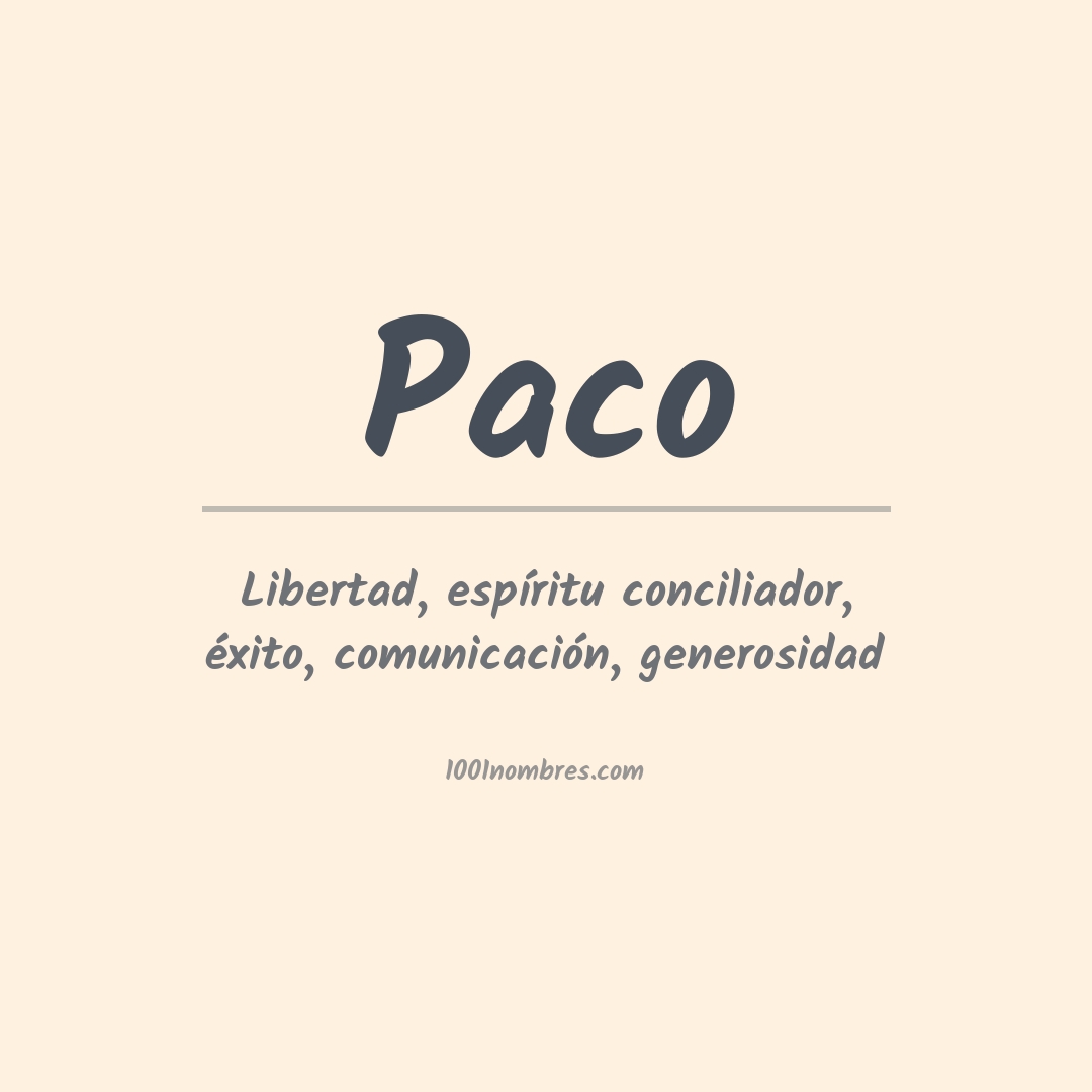 Significado del nombre Paco
