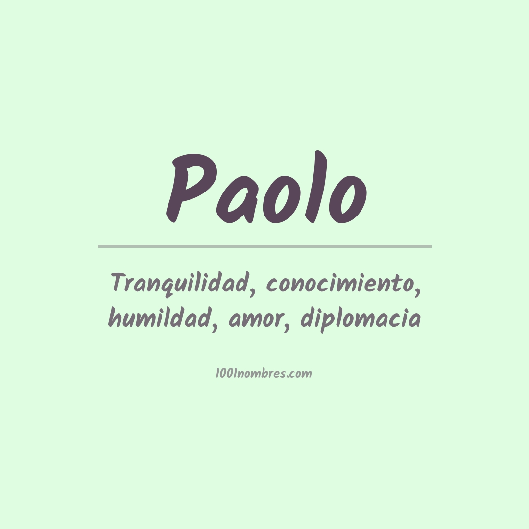 Significado del nombre Paolo