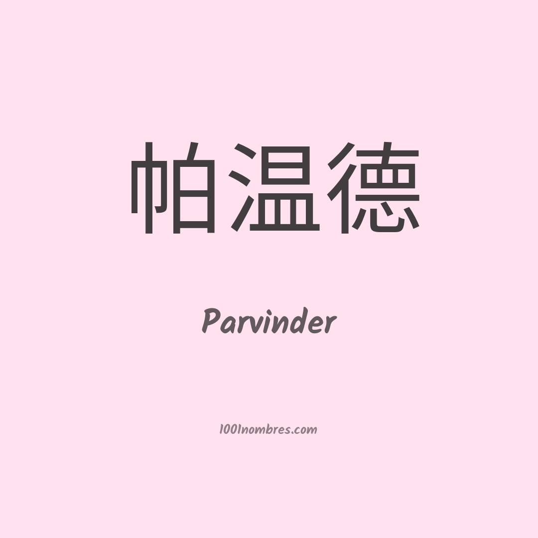 Parvinder en chino Parvinder en chino