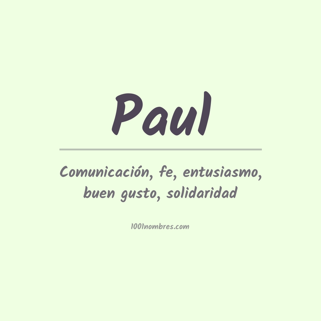Significado del nombre Paul