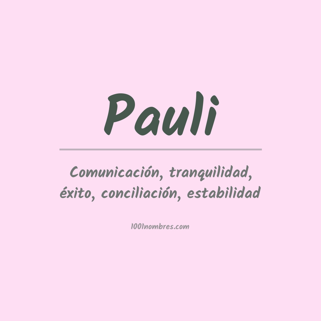 Significado del nombre Pauli