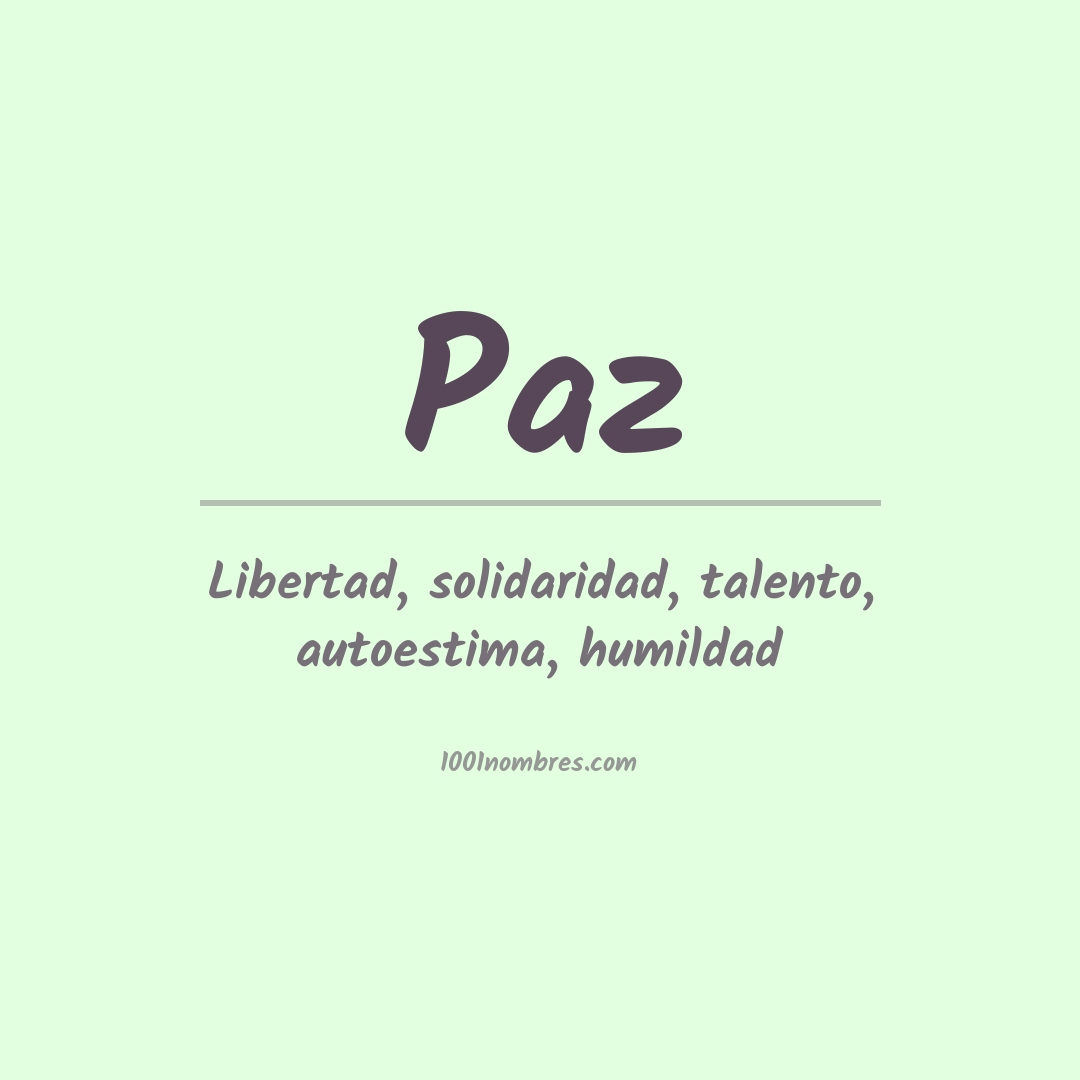 Significado del nombre Paz