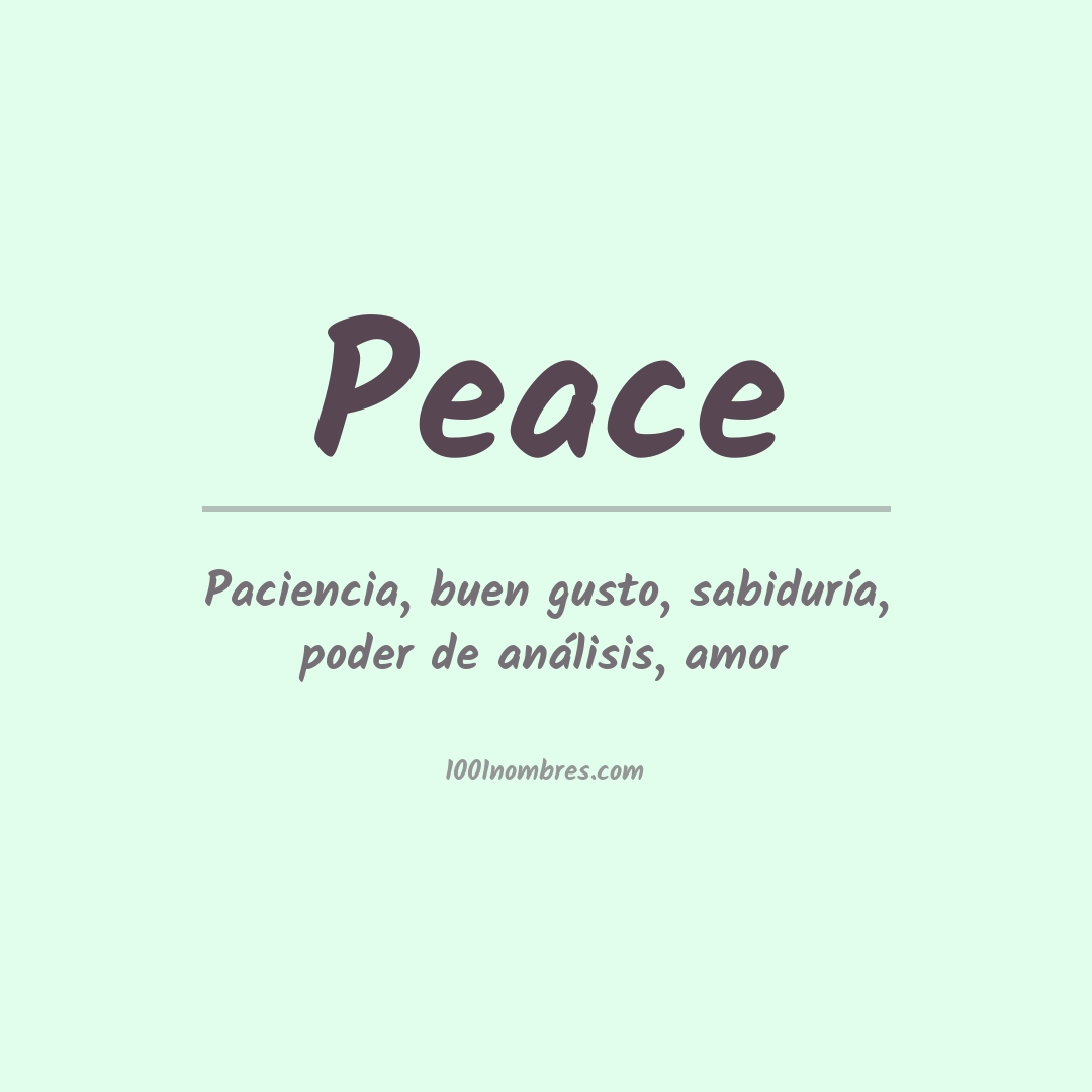 Significado del nombre Peace