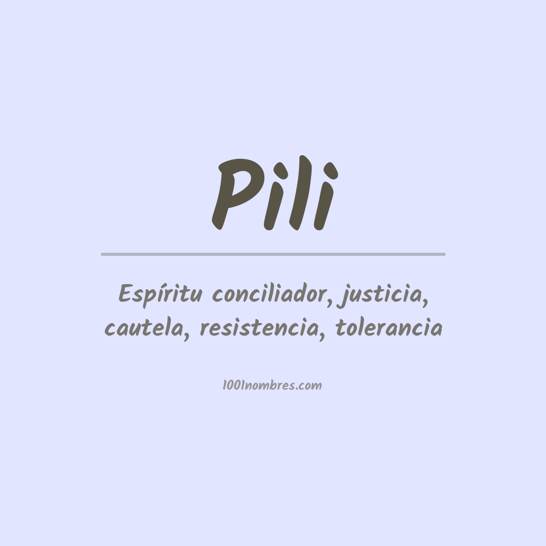 Significado del nombre Pili