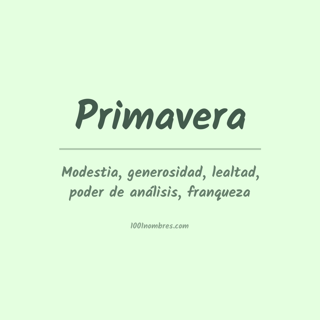 Significado del nombre Primavera