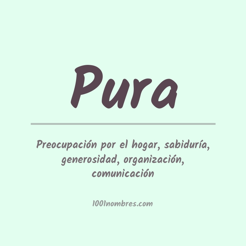 Significado del nombre Pura Significado del nombre Pura