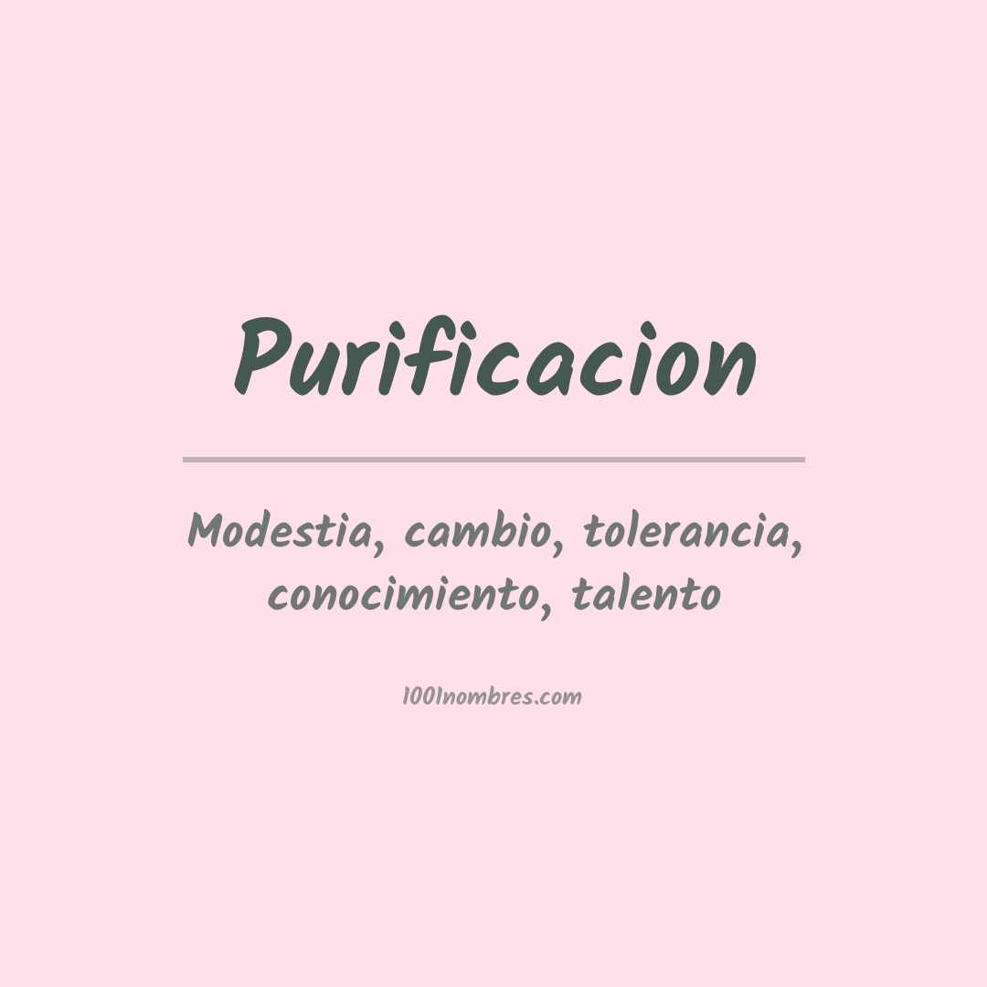 Significado del nombre Purificacion