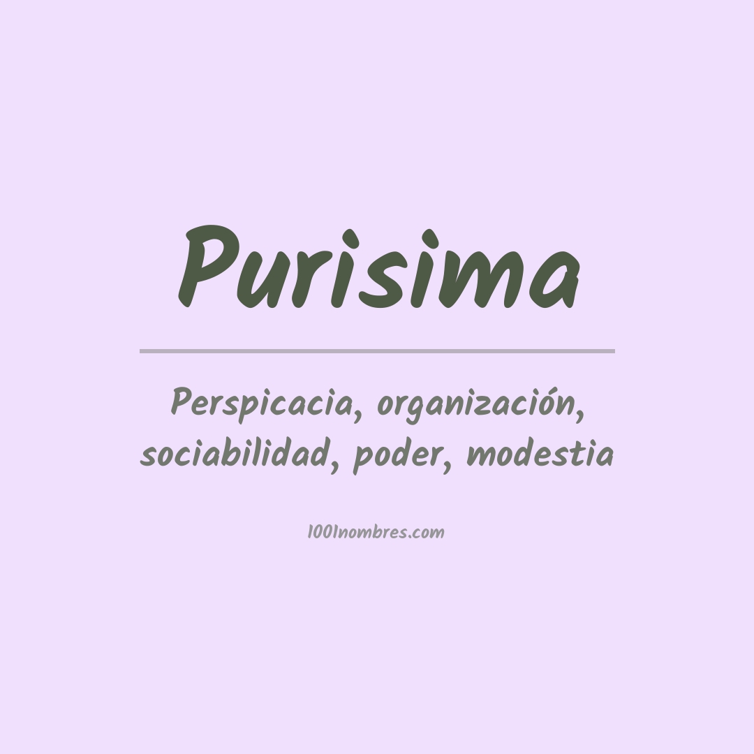 Significado del nombre Purisima