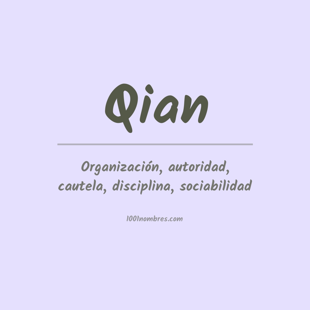 Significado del nombre Qian