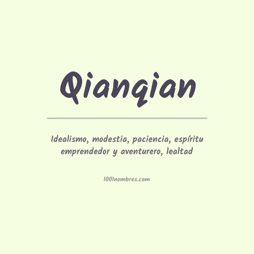 Significado del nombre Qianqian