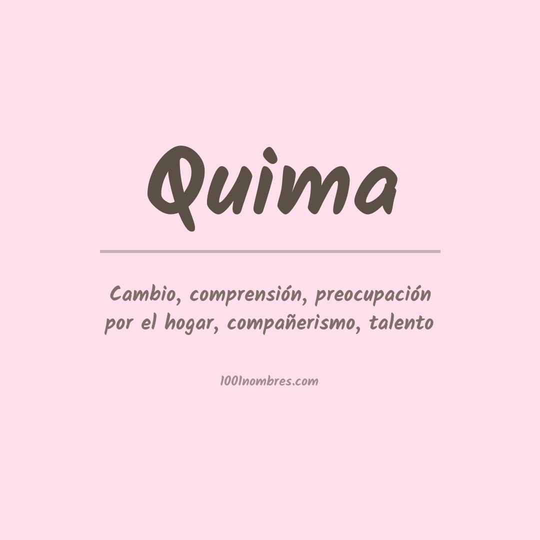 Significado del nombre Quima Significado del nombre Quima