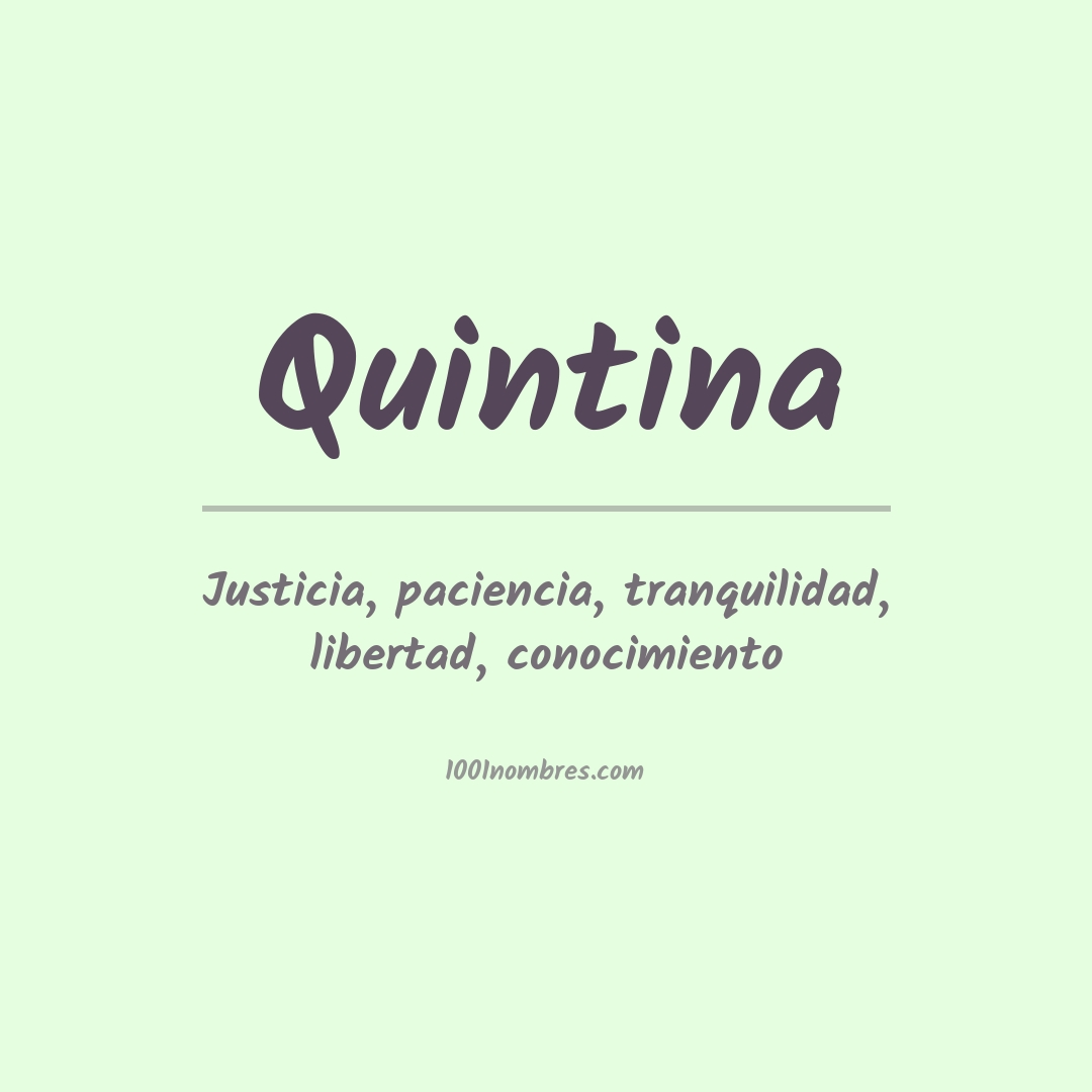 Significado del nombre Quintina