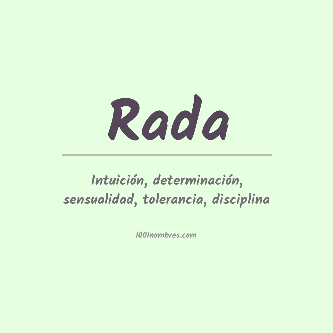 Significado del nombre Rada