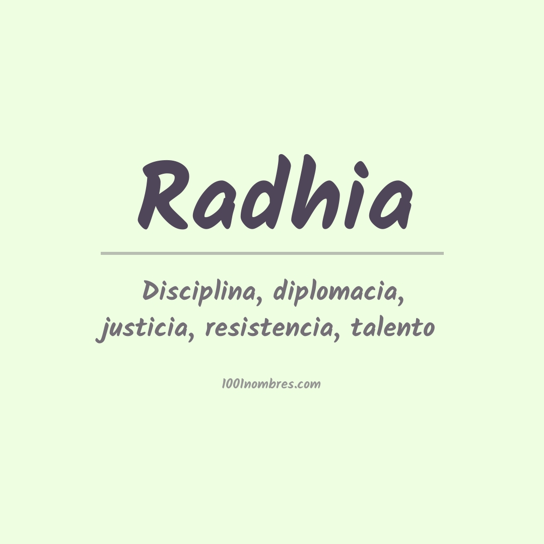 Significado del nombre Radhia