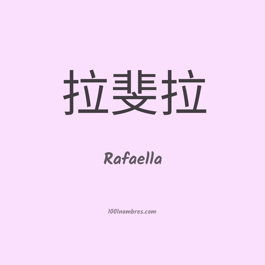 Rafaella en chino Rafaella en chino