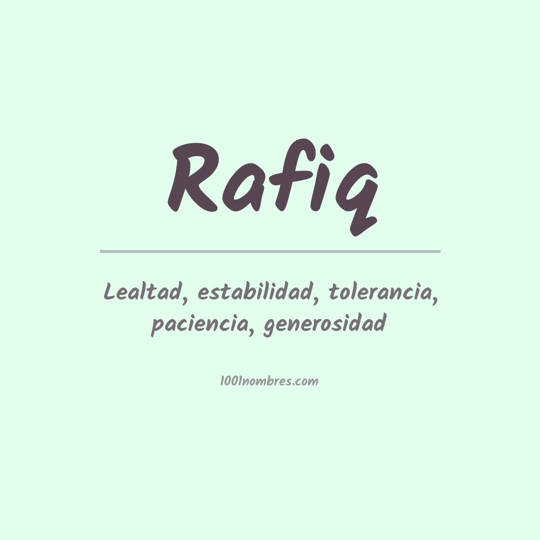 Significado del nombre Rafiq