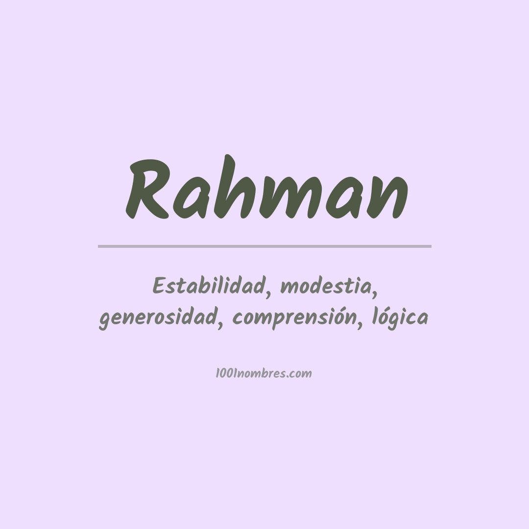 Significado del nombre Rahman