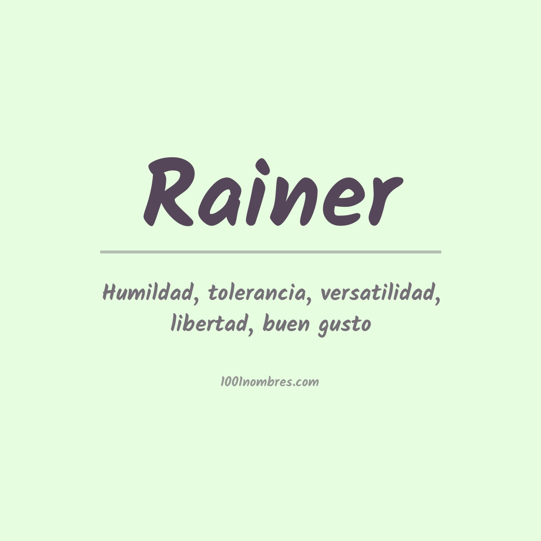 Significado del nombre Rainer