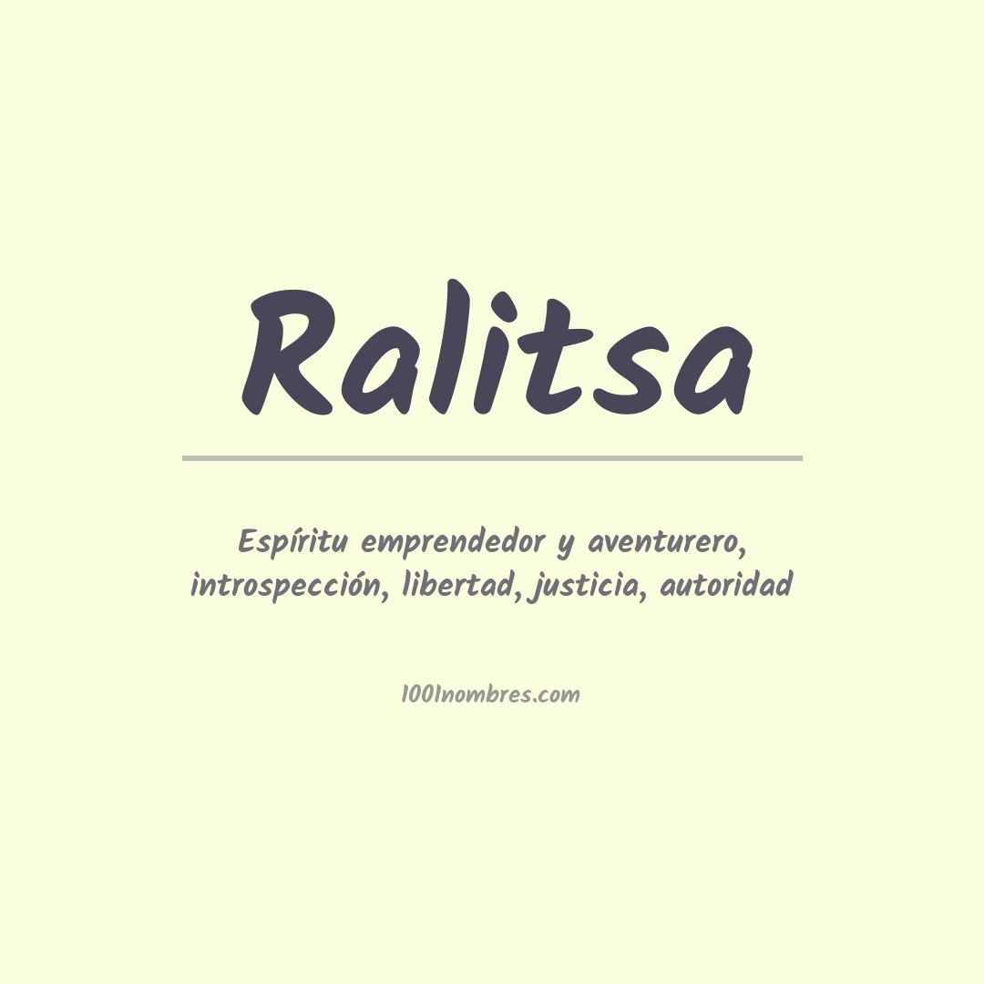 Significado del nombre Ralitsa Significado del nombre Ralitsa