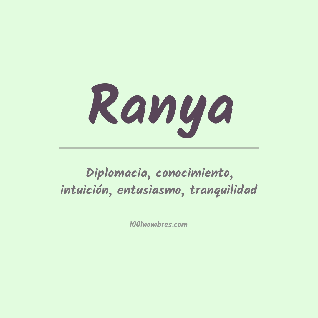 Significado del nombre Ranya