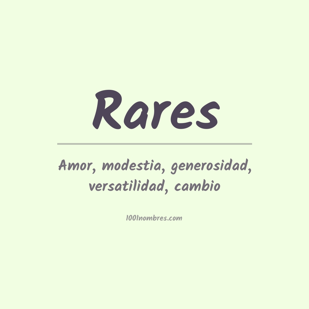 Significado del nombre Rares Significado del nombre Rares