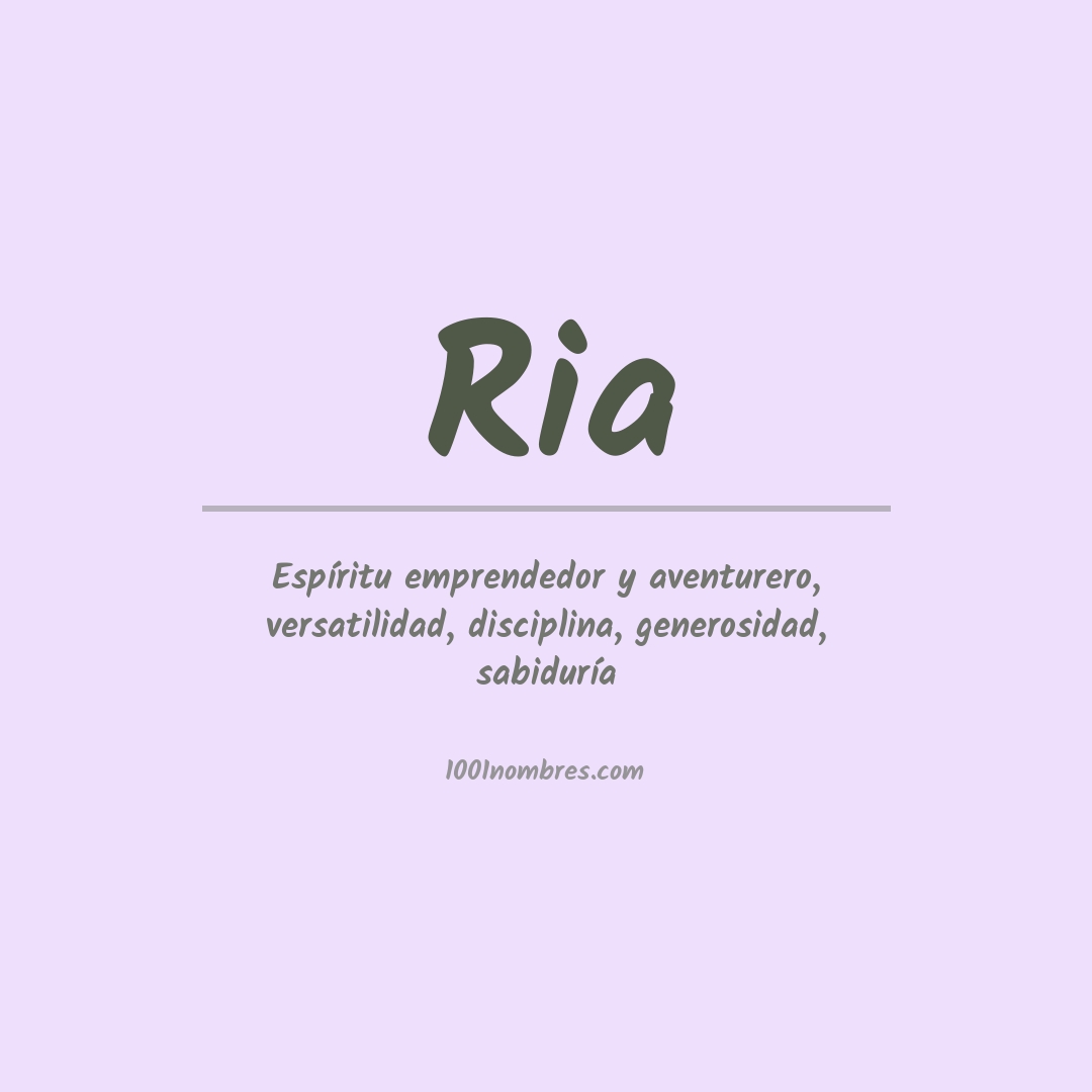 Significado del nombre Ria