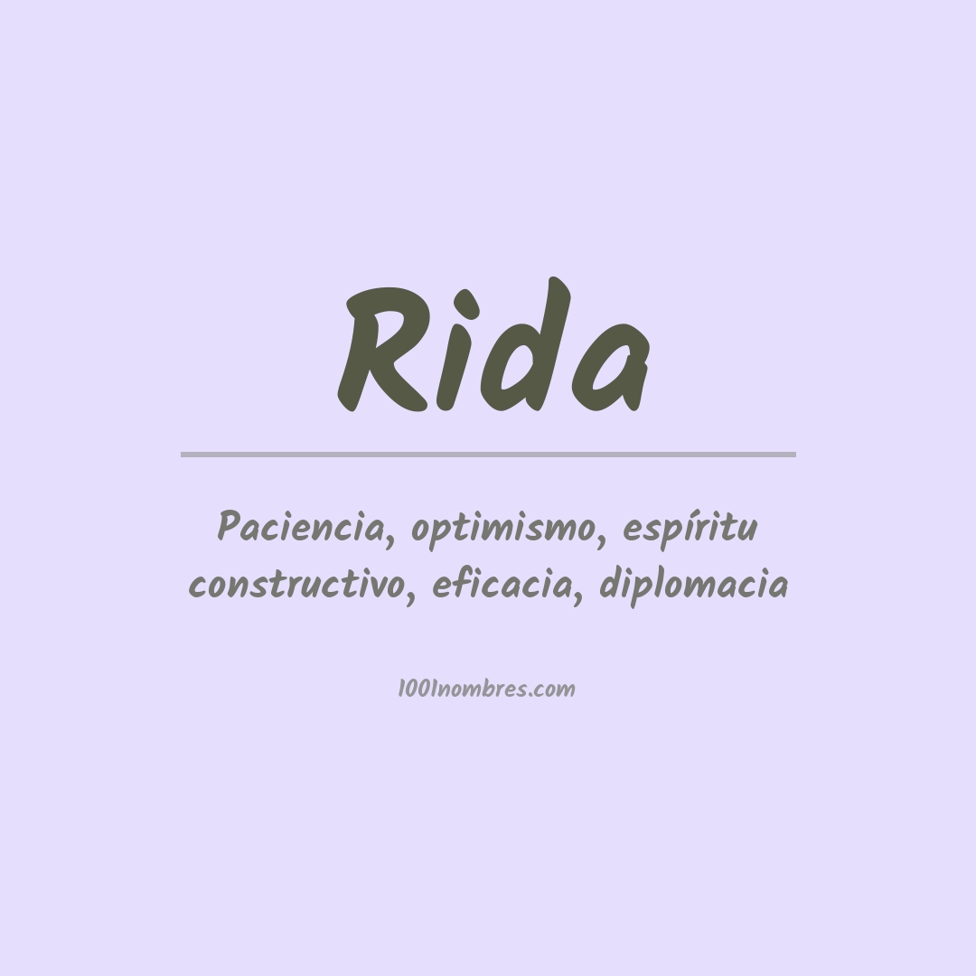 Significado del nombre Rida