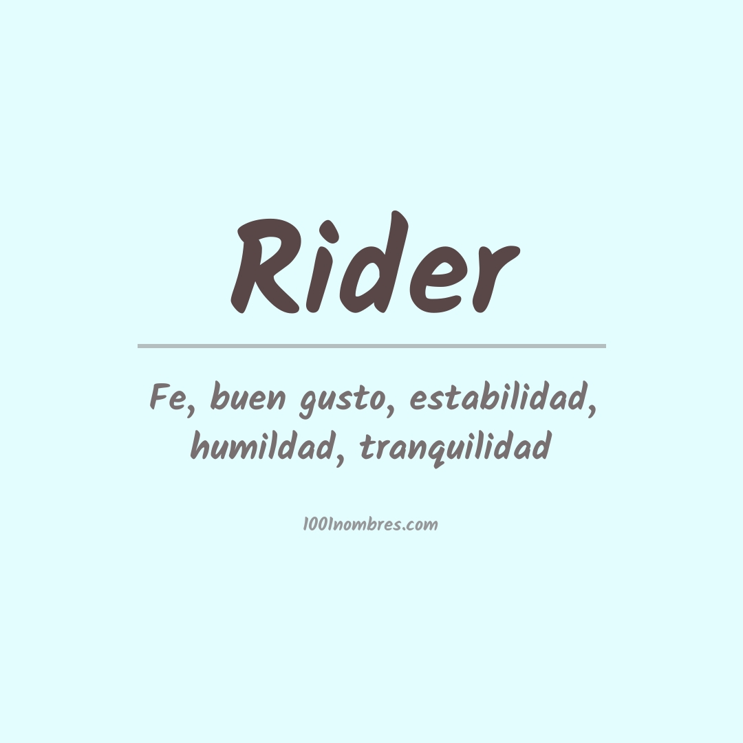 Significado del nombre Rider