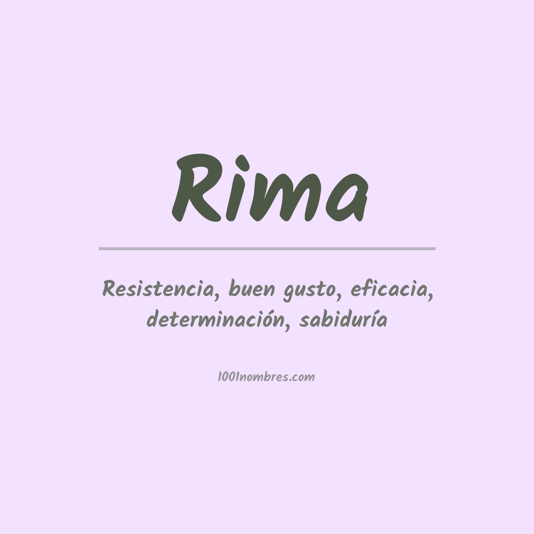 Significado del nombre Rima