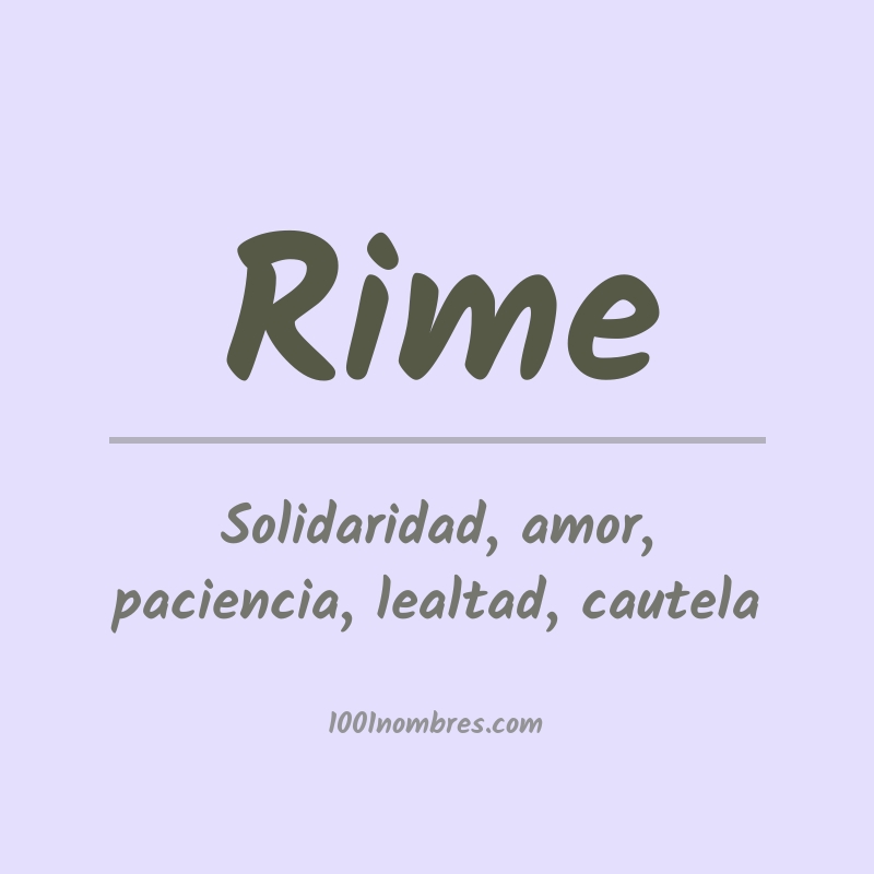 Significado del nombre Rime Significado del nombre Rime
