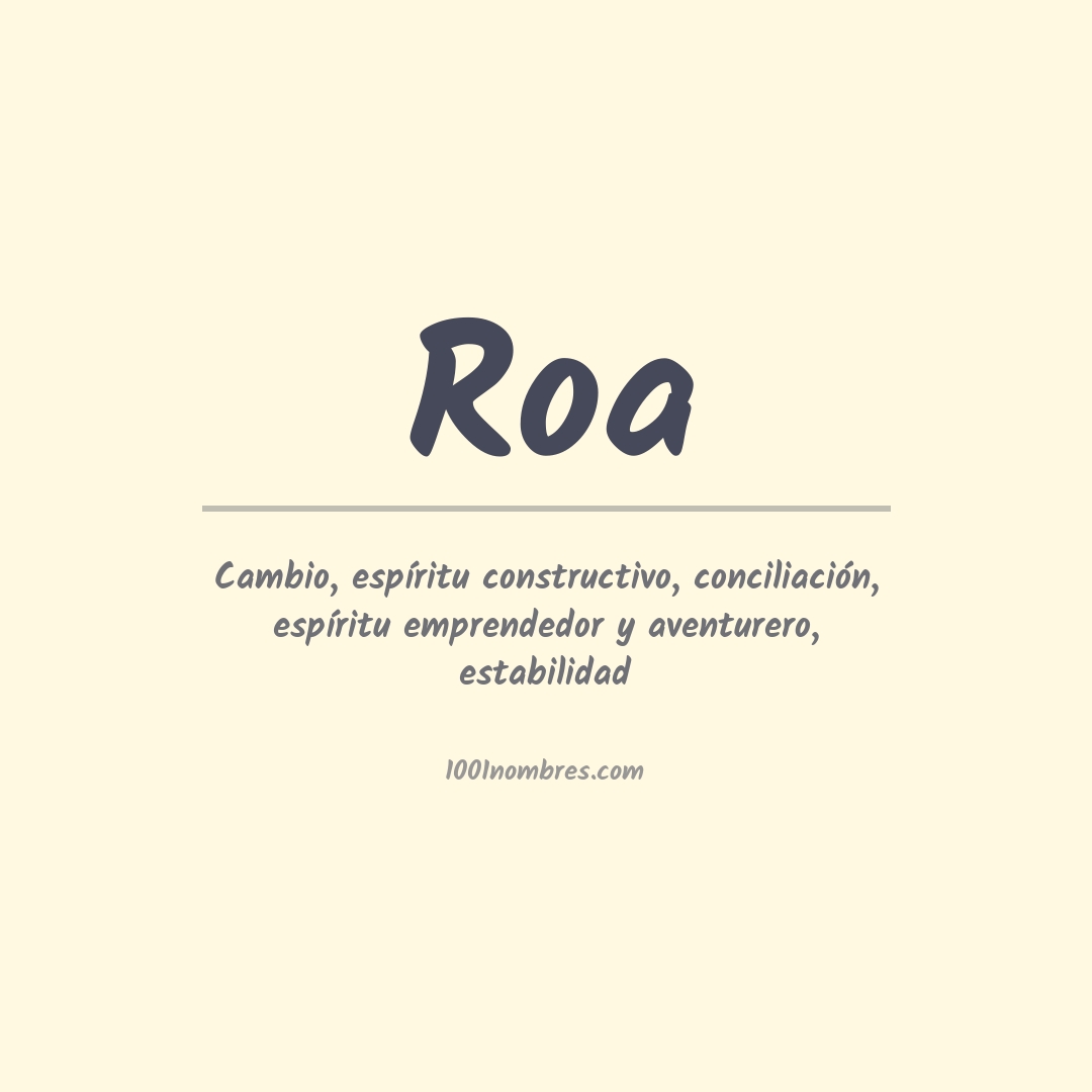 Significado del nombre Roa