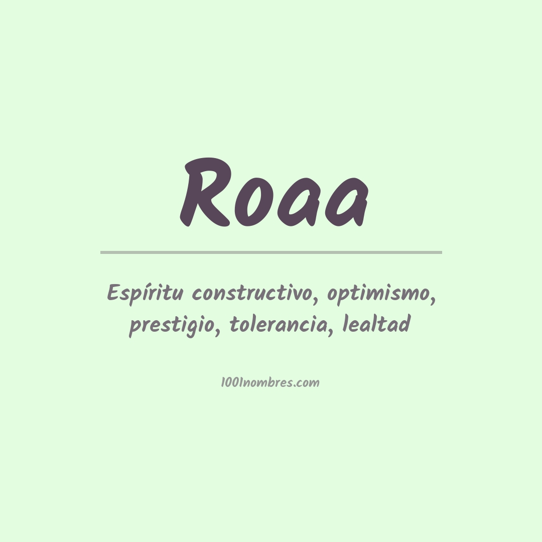 Significado del nombre Roaa