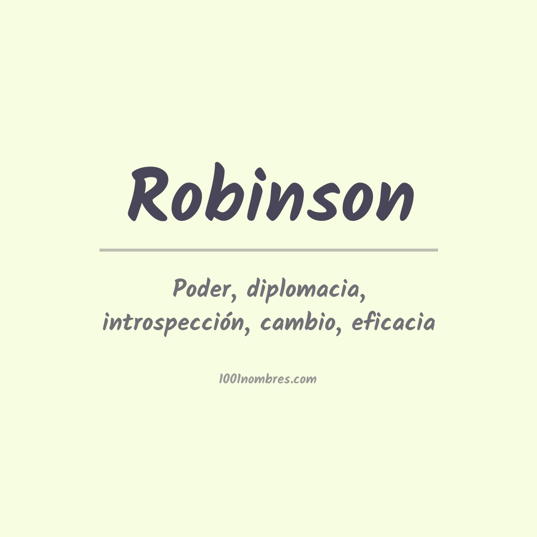 Significado del nombre Robinson