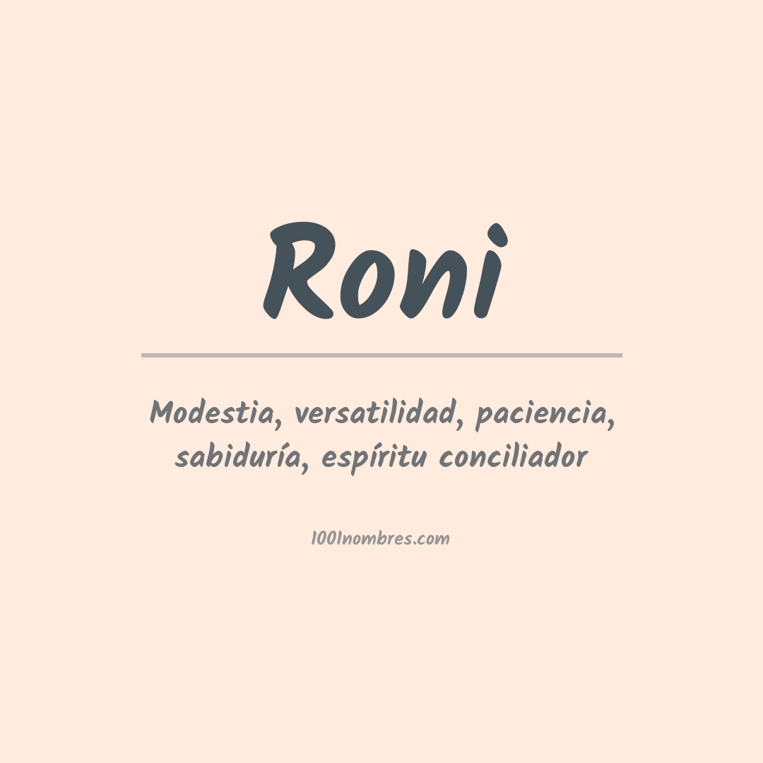 Significado del nombre Roni