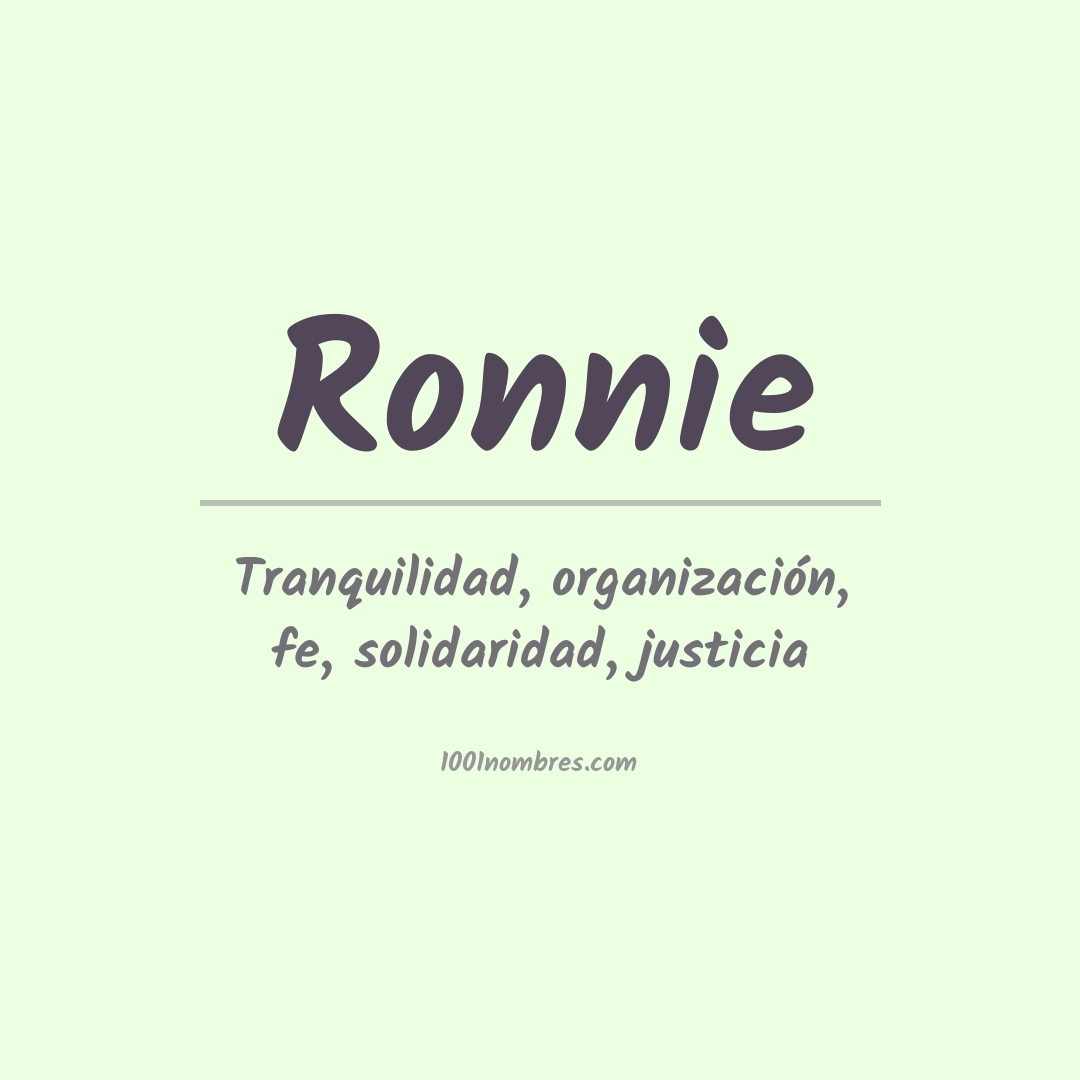 Significado del nombre Ronnie
