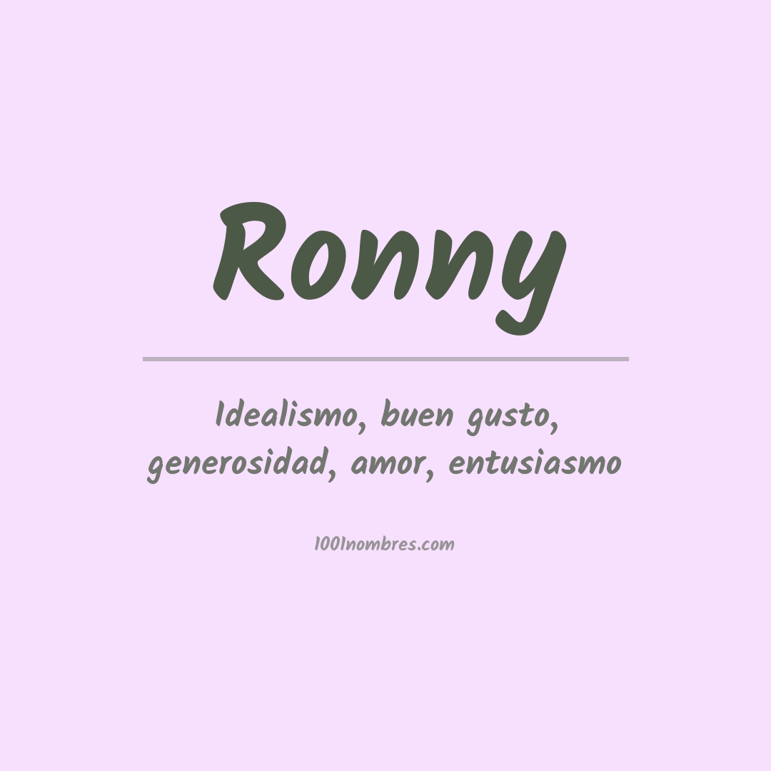 Significado del nombre Ronny
