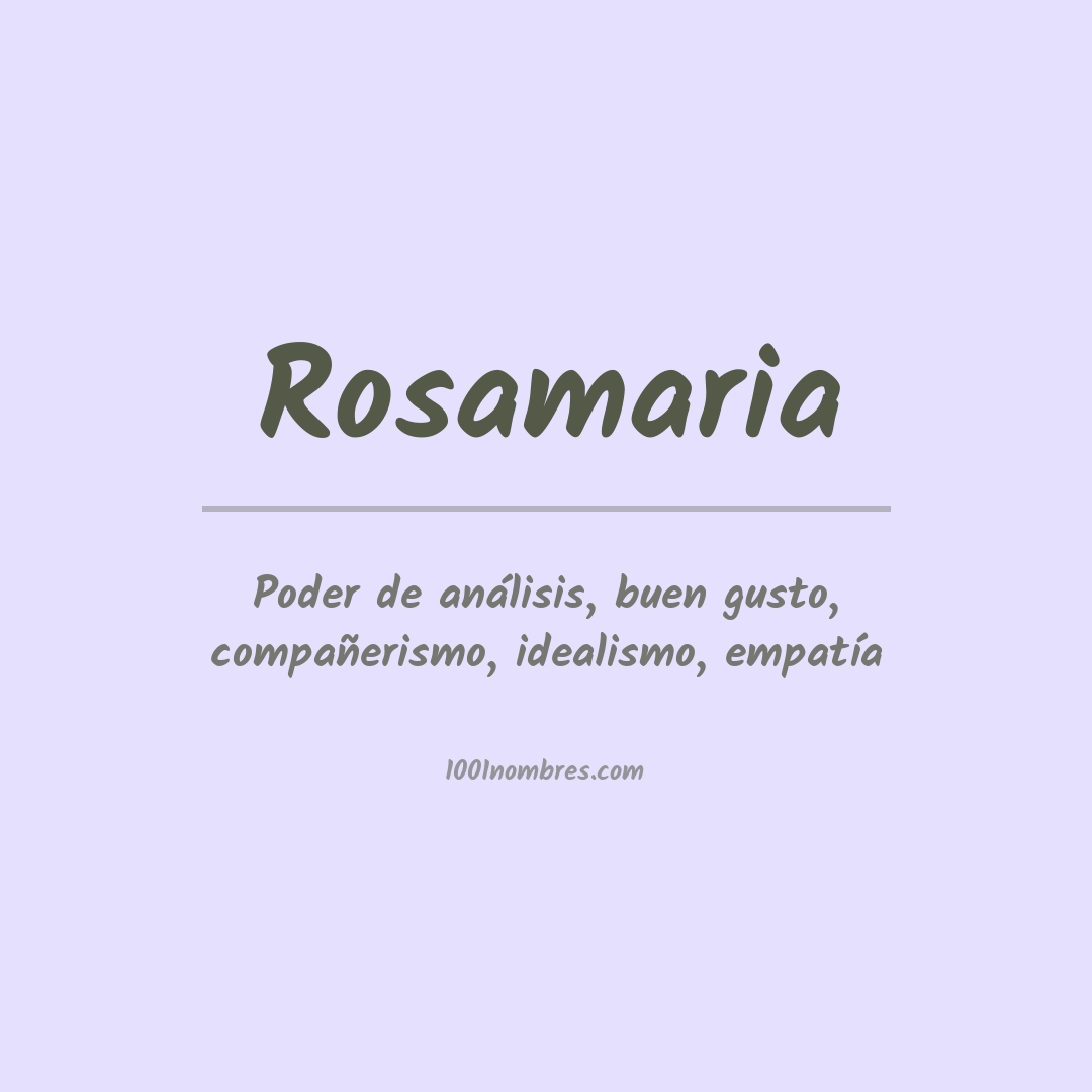 Significado del nombre Rosamaria