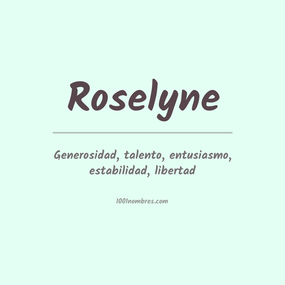 Significado del nombre Roselyne