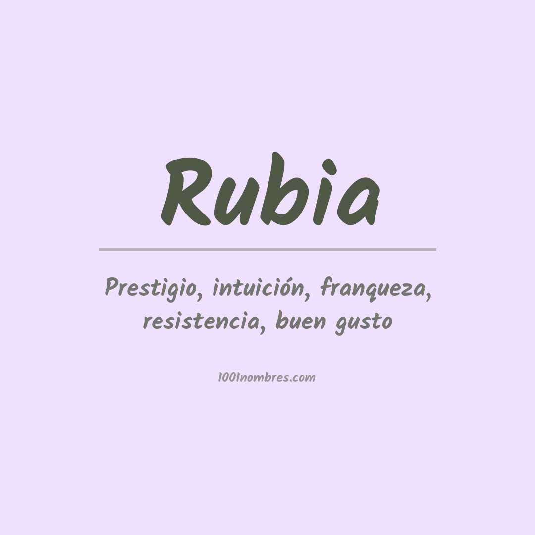 Significado del nombre Rubia