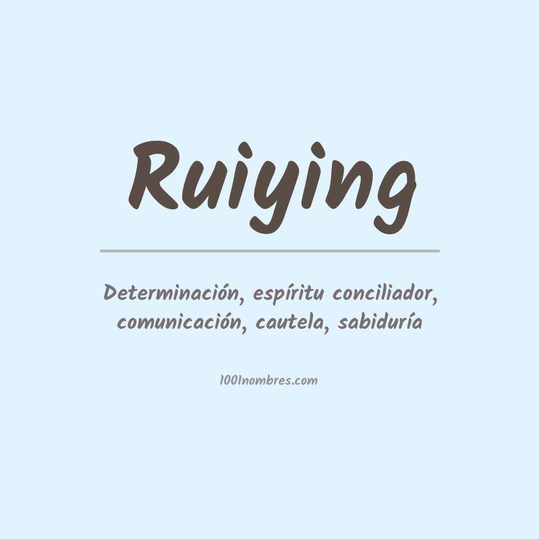 Significado del nombre Ruiying