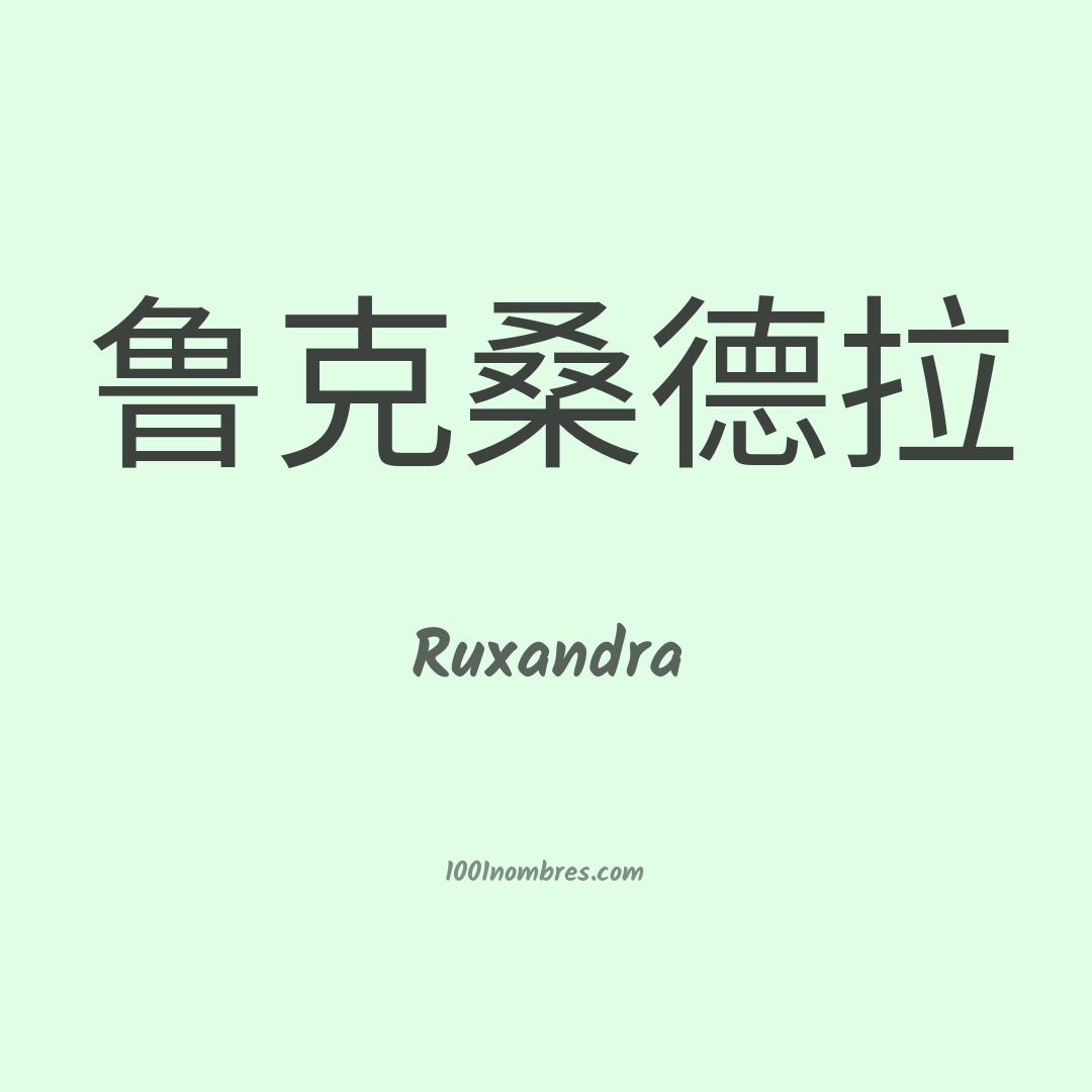 Ruxandra en chino