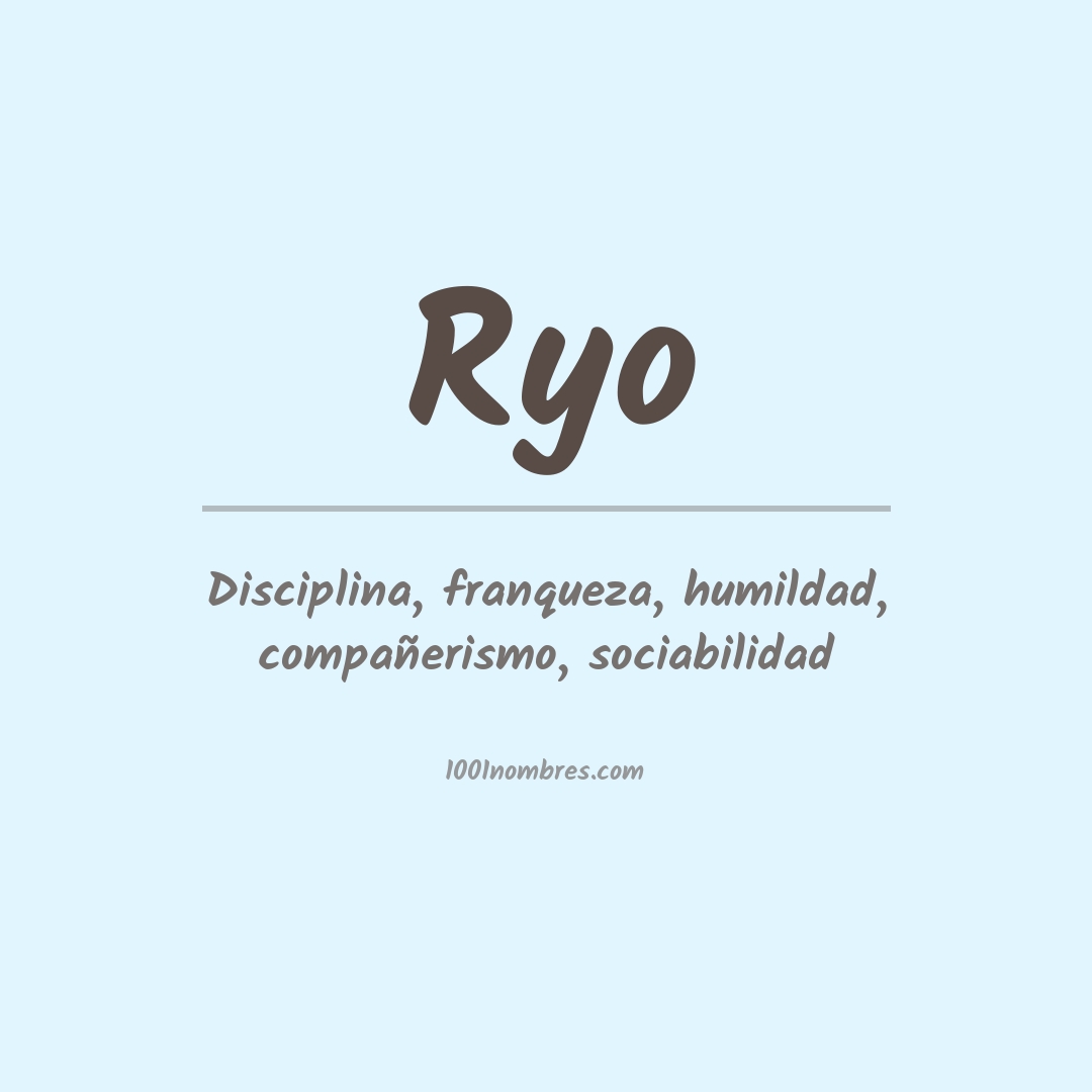 Significado del nombre Ryo Significado del nombre Ryo