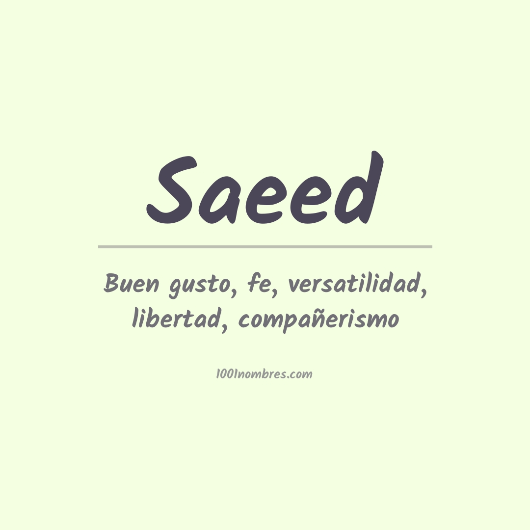 Significado del nombre Saeed