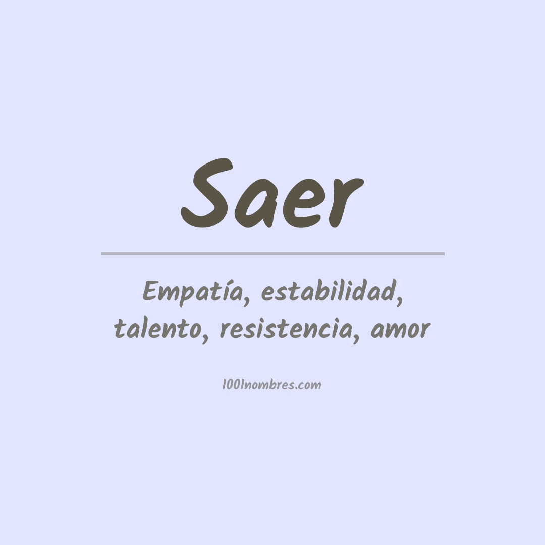 Significado del nombre Saer Significado del nombre Saer