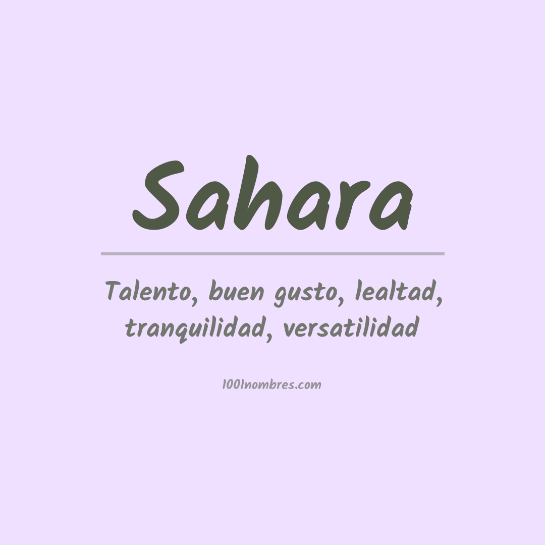 Significado del nombre Sahara