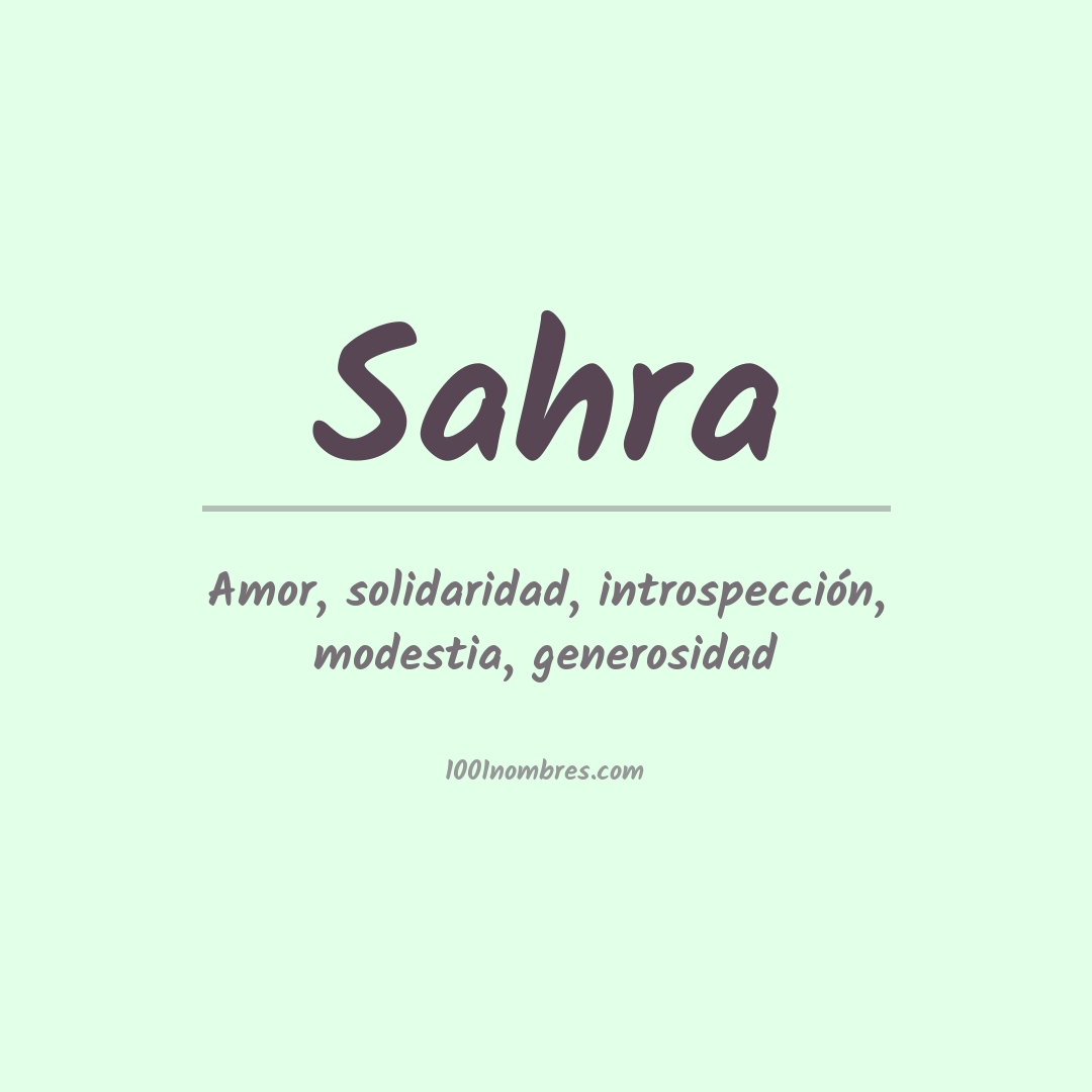 Significado del nombre Sahra