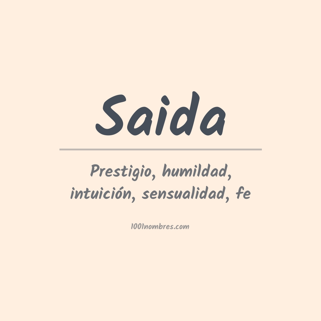 Significado del nombre Saida